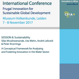 CFIA Publications CFIA Conference; A Conceptual Framework for Analysing and Fostering Innovation in the Water Sector