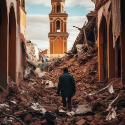 Street after the earthquake